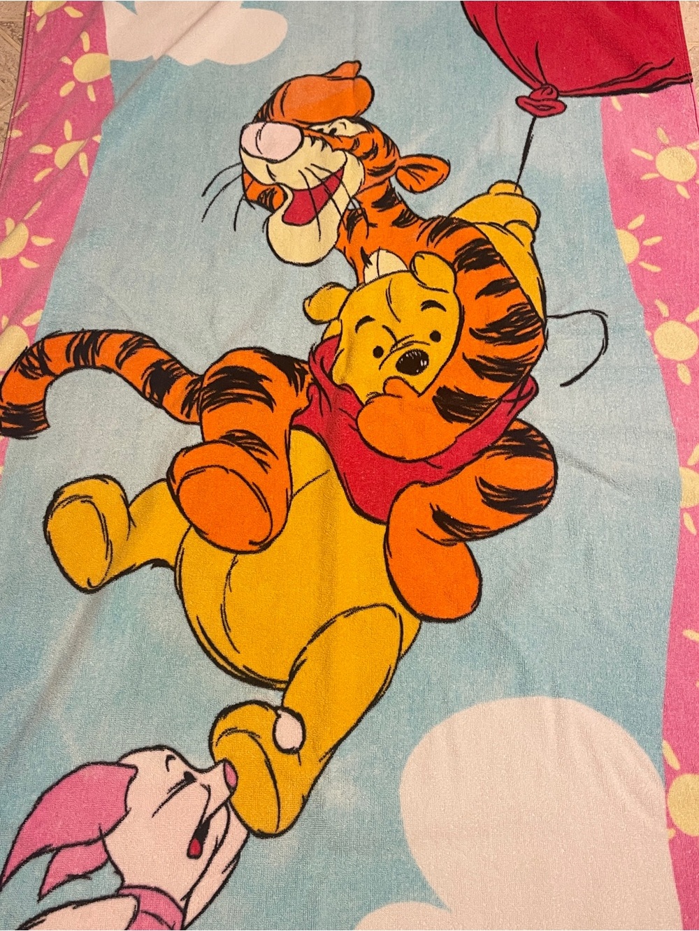 Winnie the Pooh & Tigger Printed Beach Towel - Yellow & Orange